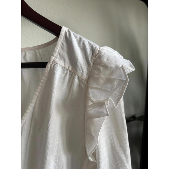 Cleobella Mandie Blouse Ivory Size M NWOT Boho Ruffle Organic Cotton - Picture 9 of 12